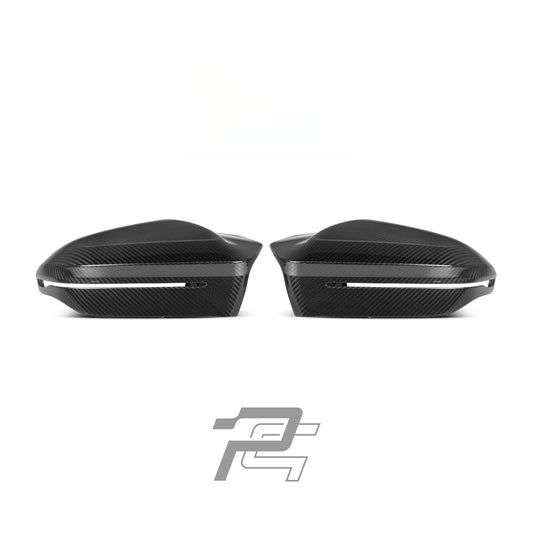 MP Style Dry Carbon Fiber Mirror Caps - BMW M5 G90/G99 & 5 Series i5 G60/G61 & 7 Series G70 & X3 G45
