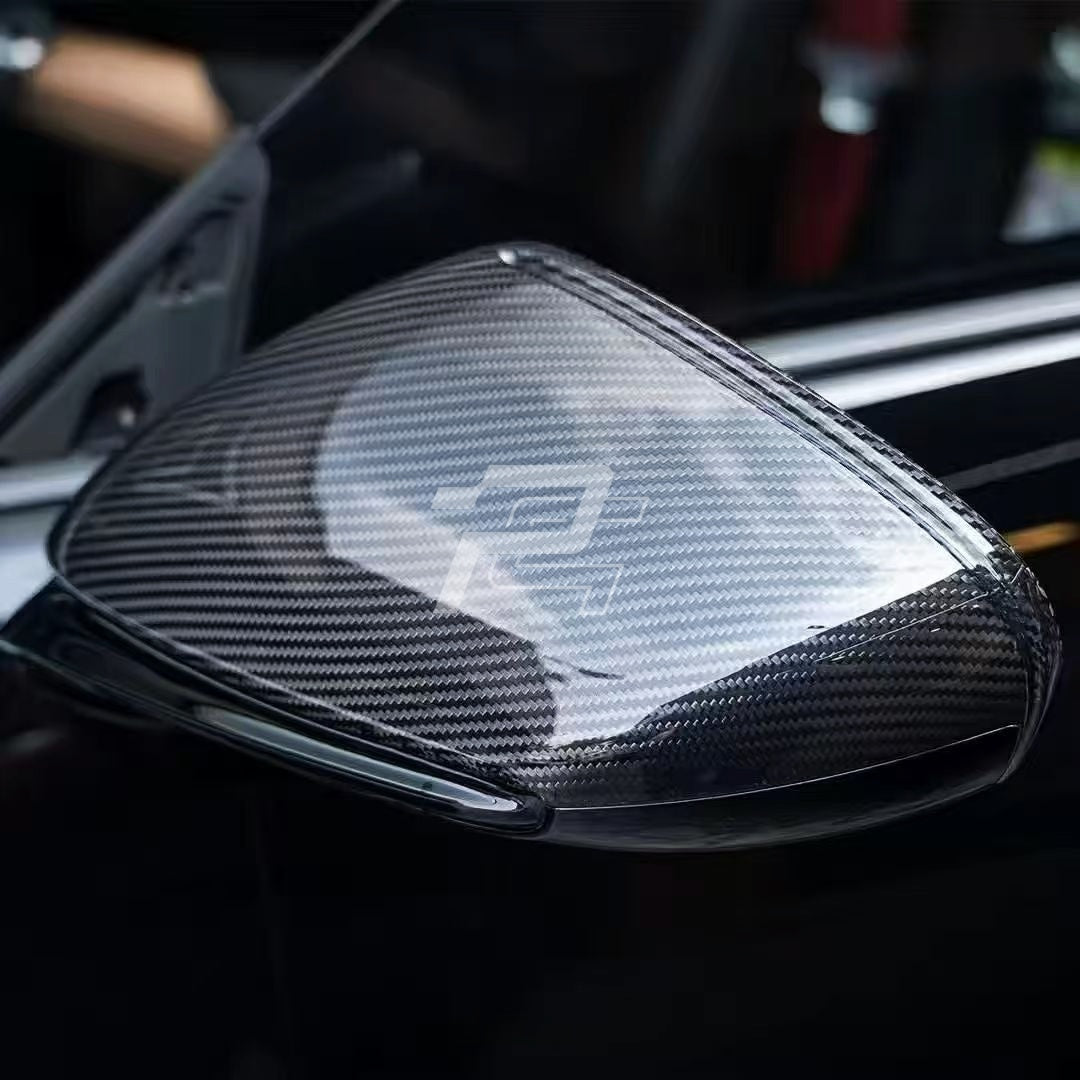 Dry Carbon Fiber Mirror Caps – Porsche 911 992 & Taycan 9J1