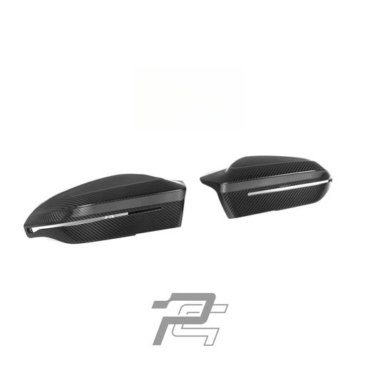 MP Style Dry Carbon Fiber Mirror Caps - BMW M5 G90/G99 & 5 Series i5 G60/G61 & 7 Series G70 & X3 G45