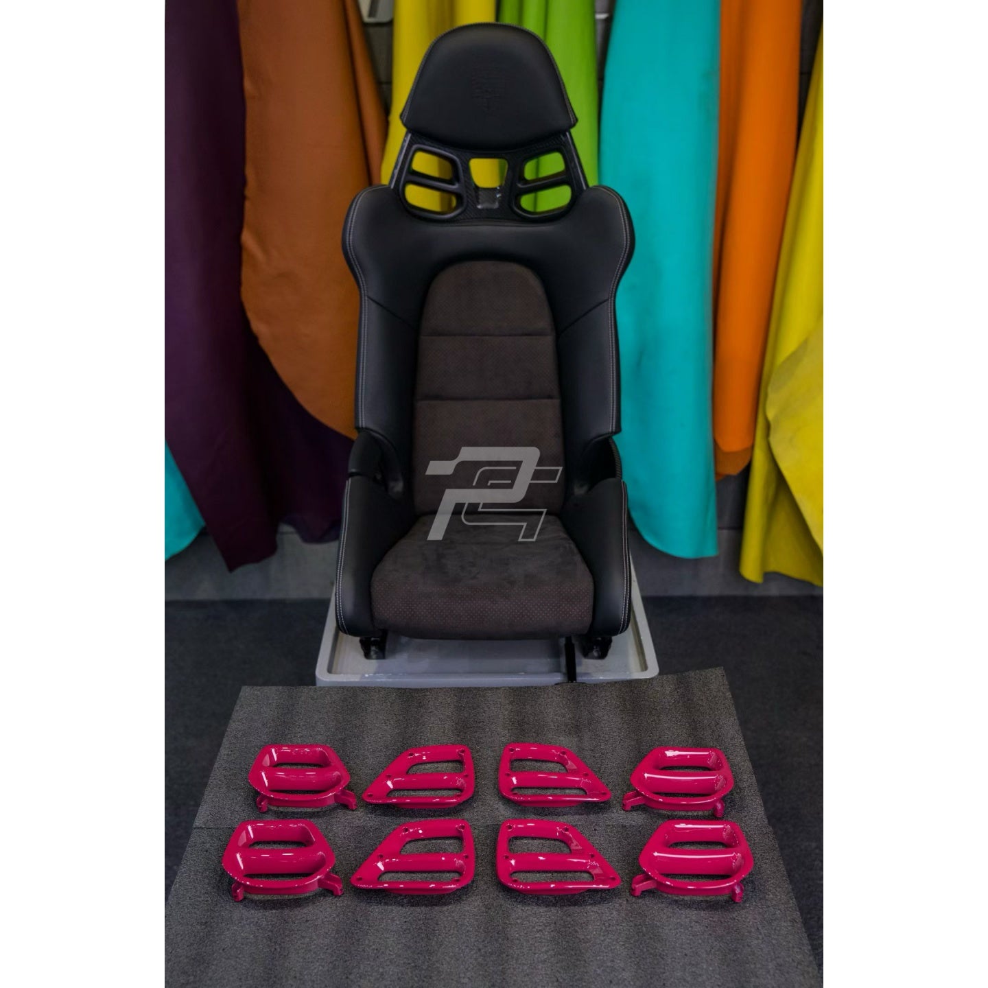 Custom Painted LWCB Seat Belt Pass Through Trim - Porsche 991 & 992 & 718 Lightweight Carbon Bucket Seats