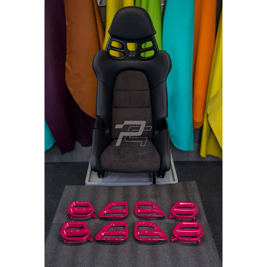 Custom Painted LWCB Seat Belt Pass Through Trim - Porsche 991 & 992 & 718 Lightweight Carbon Bucket Seats