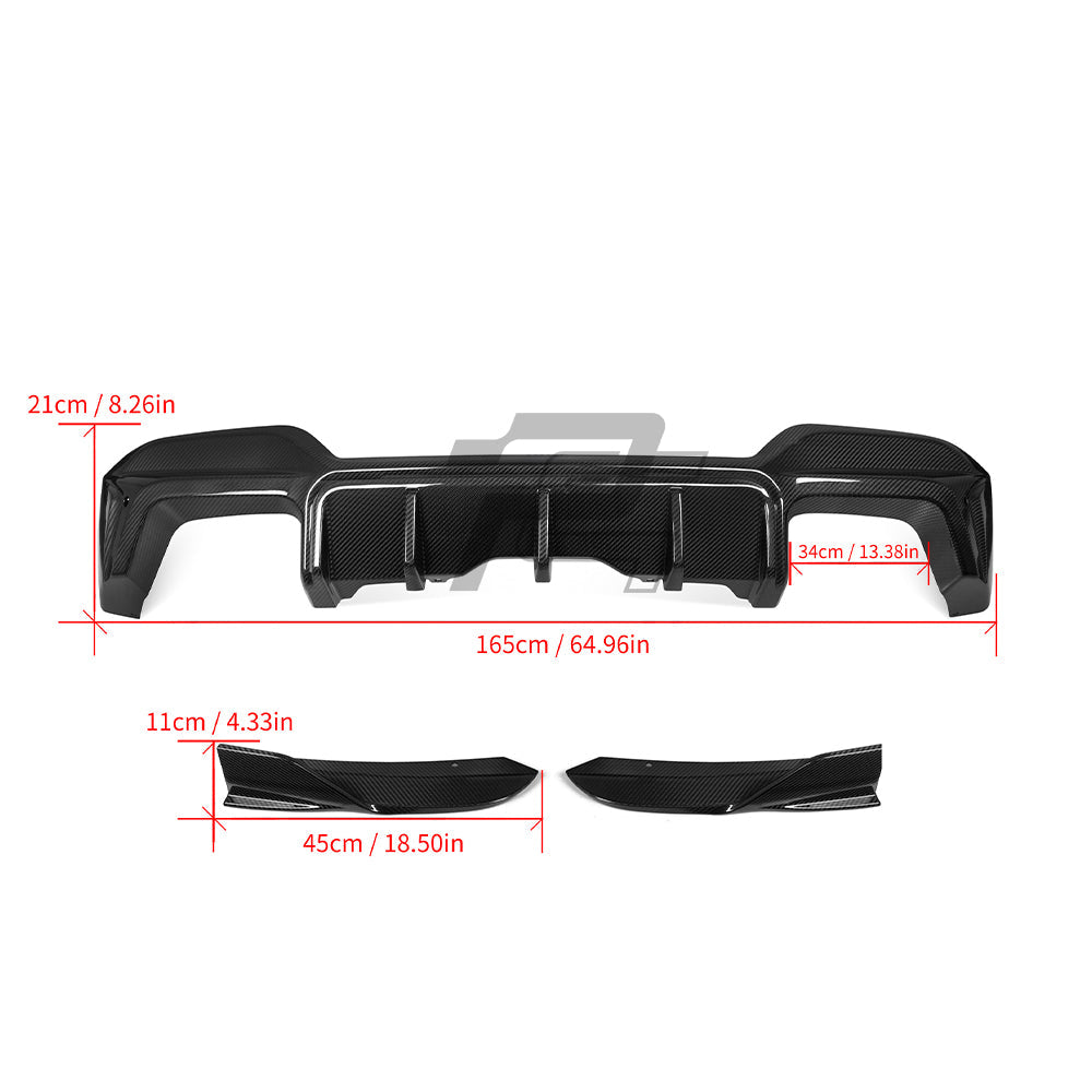 SQ Style Carbon Fiber Rear Diffuser - BMW X3M F97 LCI