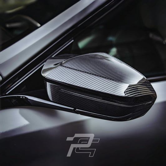 MP Style Dry Carbon Fiber Mirror Caps - BMW M5 G90/G99 & 5 Series i5 G60/G61 & 7 Series G70 & X3 G45