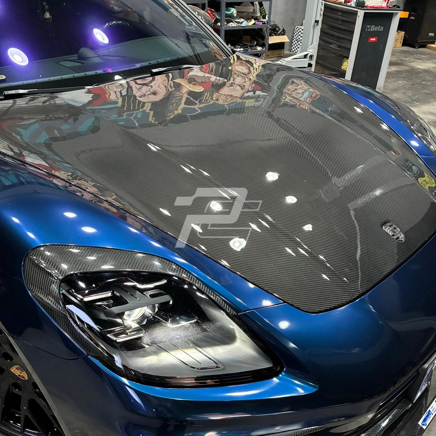 OEM Style Dry Carbon Fiber Engine Hood - Porsche Panamera 976