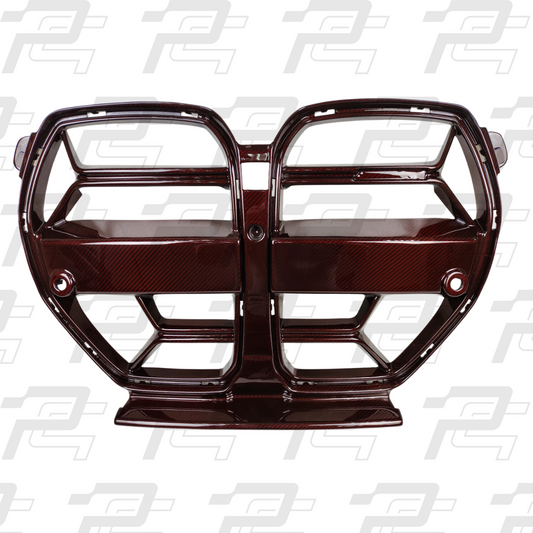 CSL Style Individual Color Red Blue Green Dry Carbon Fiber Front Grille – BMW M3 G80/G81 & M4 G82 G83