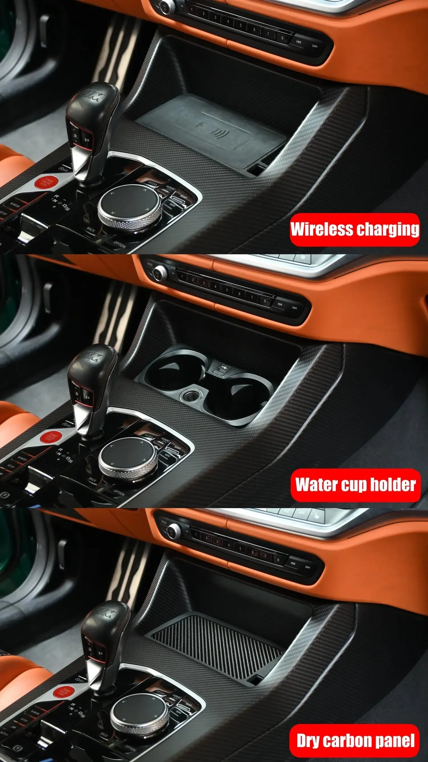 CSL Style Carbon Fiber Center Console - BMW M3 G80/G81 & M4 G82/G83 & M2 G87