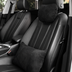 Signature Italian Alcantara Headrest & Lumbar Support Cushion Set