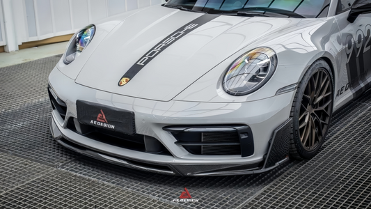 AE Style Dry Carbon Fiber Front Lip – Porsche 911 992.1 Carrera / S / 4 / 4S / T / GTS