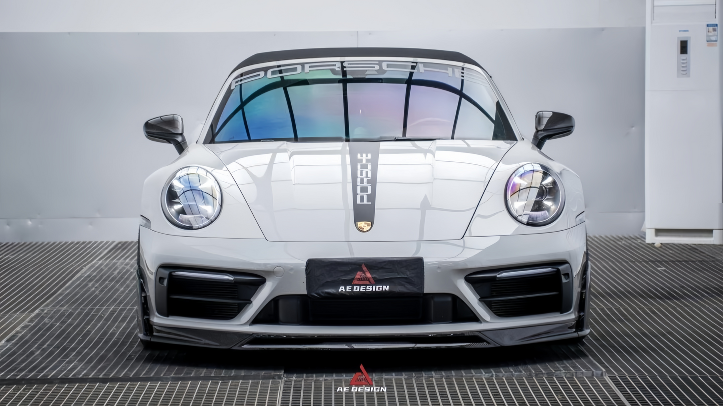 AE Style Dry Carbon Fiber Front Lip – Porsche 911 992.1 Carrera / S / 4 / 4S / T / GTS