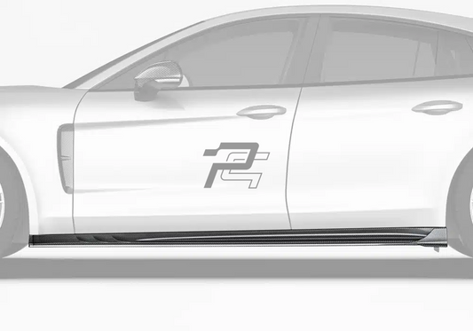 P Style Dry Carbon Fiber Side Skirt - Porsche Panamera 971
