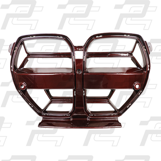 CSL Style Individual Color Red Blue Green Dry Carbon Fiber Front Grille – BMW M3 G80/G81 & M4 G82 G83