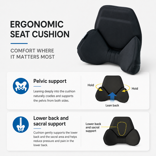 Premium Ergonomic Pelvic Support Cushion - Porsche LWCB & BMW Bucket Seats