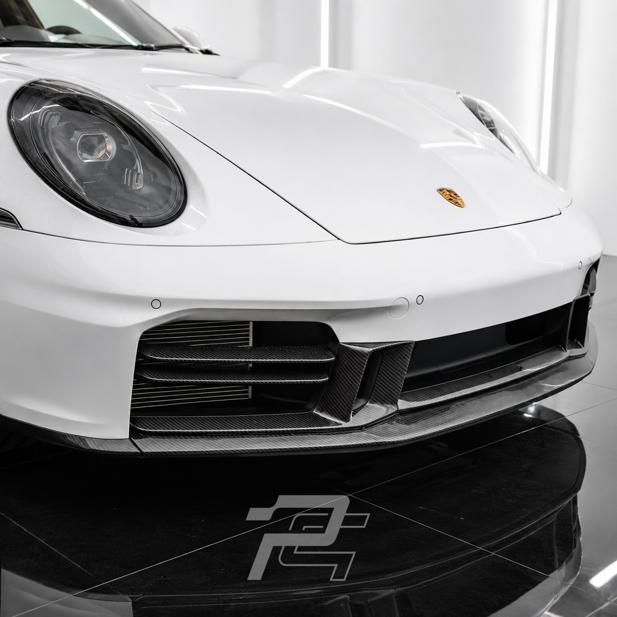 Dry Carbon Fiber Front Lower Bumper Grille - Porsche 992.2 911 Carrera / Targa Sport Design