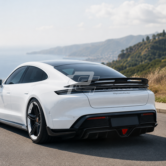C Style Dry Carbon Fiber Rear Diffuser – Porsche Taycan 9J1