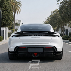 C Style Dry Carbon Fiber Rear Trunk Spoiler - Porsche Taycan 9J1