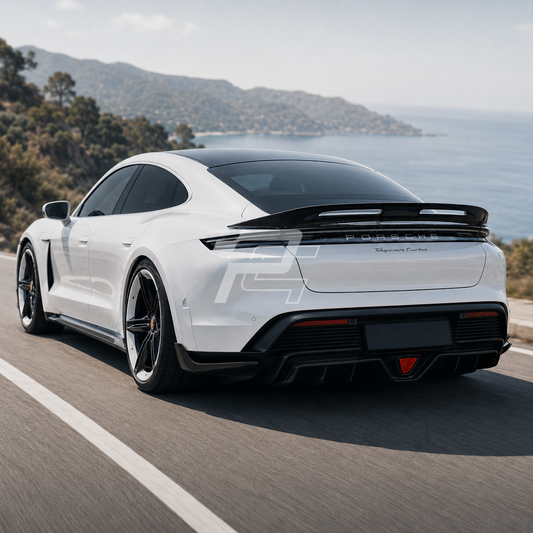 C Style Dry Carbon Fiber Rear Diffuser – Porsche Taycan 9J1
