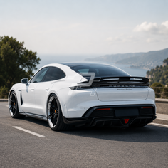 C Style Dry Carbon Fiber Rear Trunk Spoiler - Porsche Taycan 9J1