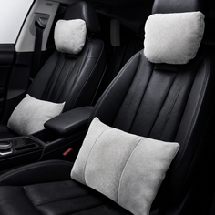 Signature Italian Alcantara Headrest & Lumbar Support Cushion Set