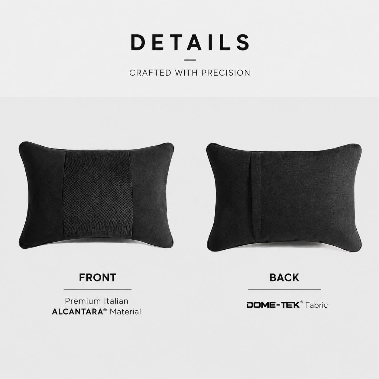Signature Italian Alcantara Headrest & Lumbar Support Cushion Set