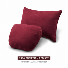 Signature Italian Alcantara Headrest & Lumbar Support Cushion Set