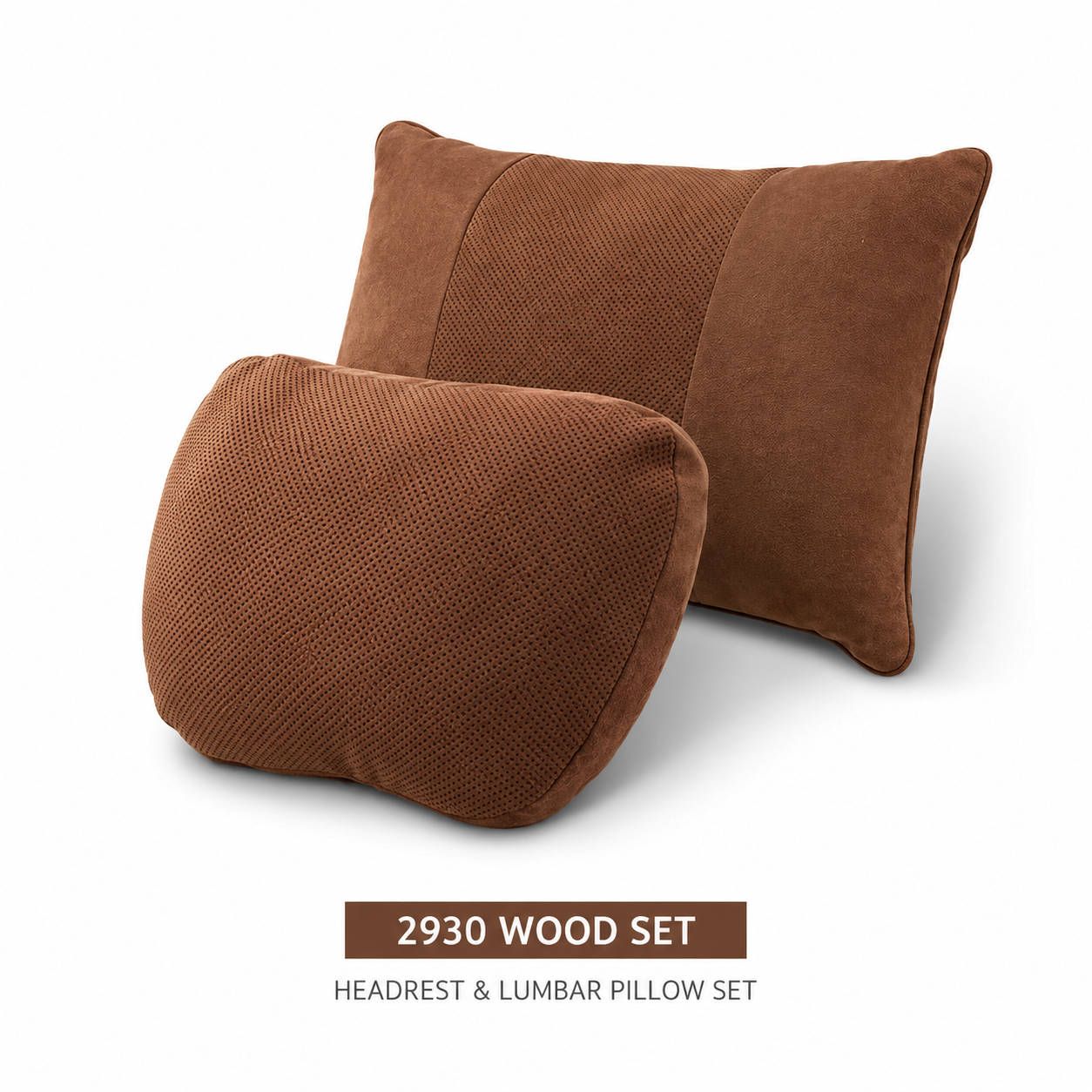 Signature Italian Alcantara Headrest & Lumbar Support Cushion Set