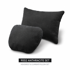 Signature Italian Alcantara Headrest & Lumbar Support Cushion Set
