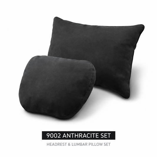 Signature Italian Alcantara Headrest & Lumbar Support Cushion Set