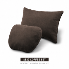 Signature Italian Alcantara Headrest & Lumbar Support Cushion Set