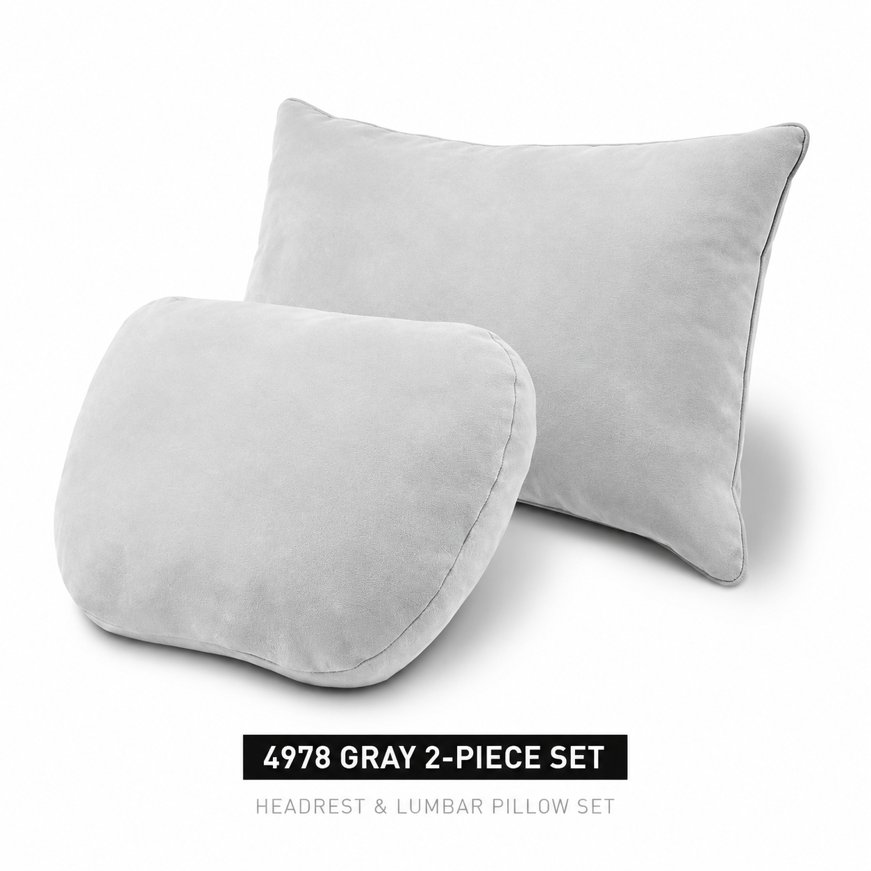 Signature Italian Alcantara Headrest & Lumbar Support Cushion Set