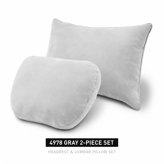 Signature Italian Alcantara Headrest & Lumbar Support Cushion Set