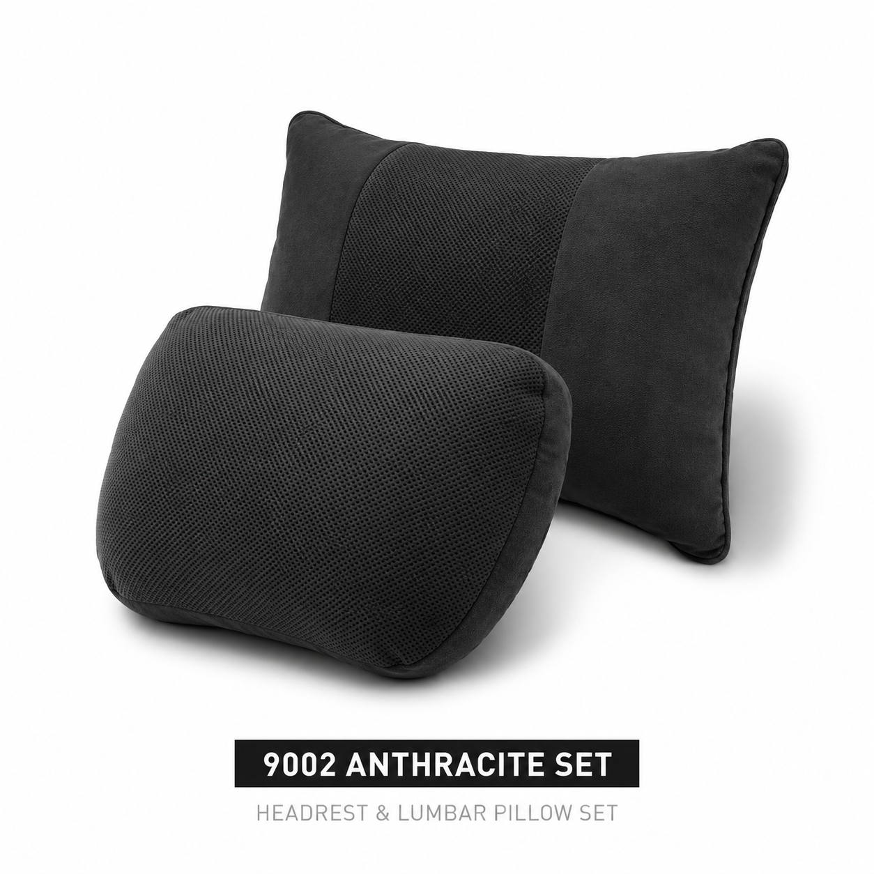 Signature Italian Alcantara Headrest & Lumbar Support Cushion Set