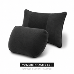Signature Italian Alcantara Headrest & Lumbar Support Cushion Set