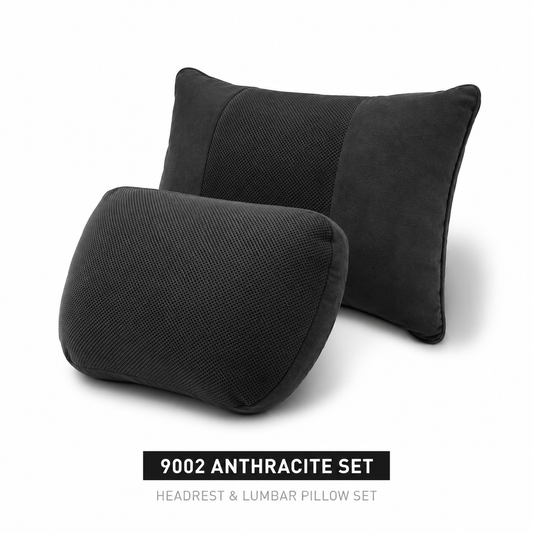 Signature Italian Alcantara Headrest & Lumbar Support Cushion Set