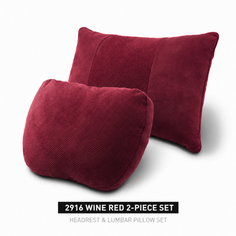 Signature Italian Alcantara Headrest & Lumbar Support Cushion Set