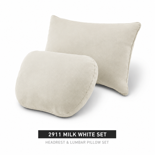 Signature Italian Alcantara Headrest & Lumbar Support Cushion Set