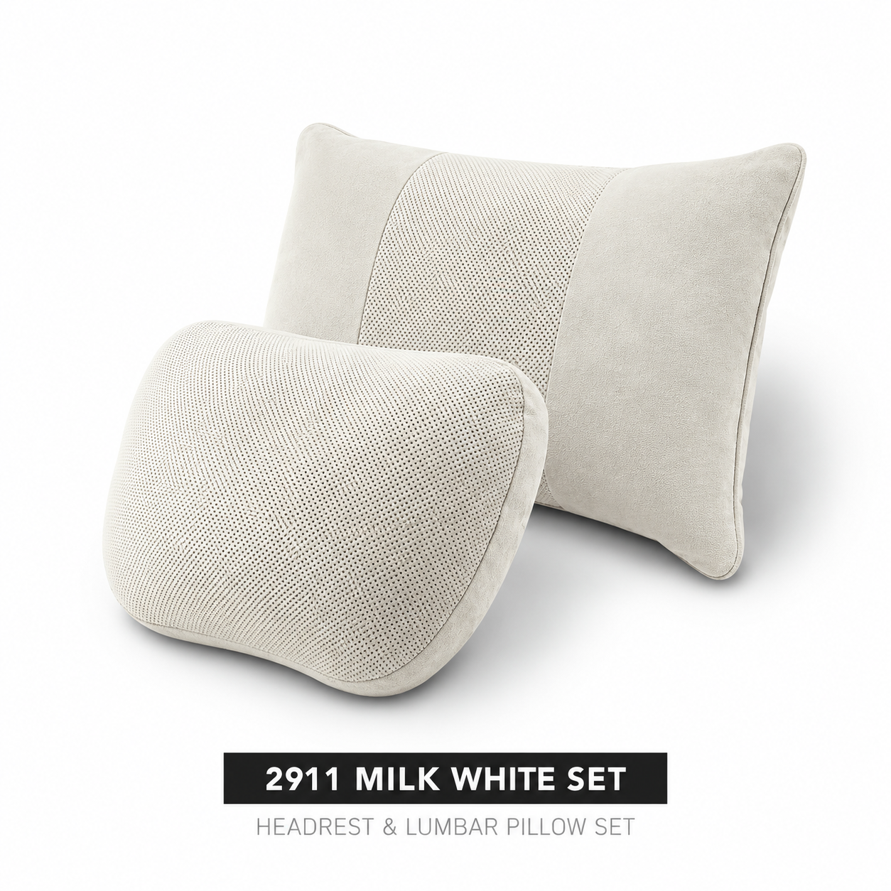 Signature Italian Alcantara Headrest & Lumbar Support Cushion Set