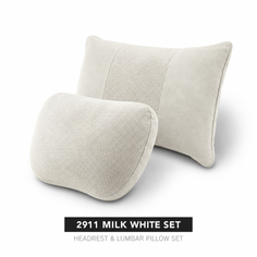 Signature Italian Alcantara Headrest & Lumbar Support Cushion Set