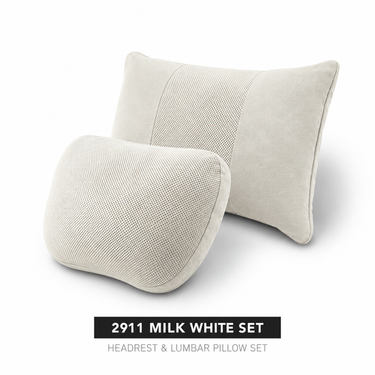 Signature Italian Alcantara Headrest & Lumbar Support Cushion Set