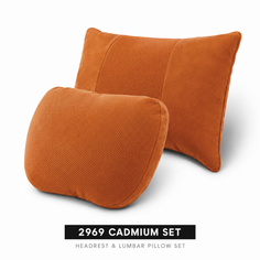 Signature Italian Alcantara Headrest & Lumbar Support Cushion Set