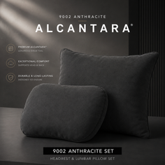 Signature Italian Alcantara Headrest & Lumbar Support Cushion Set