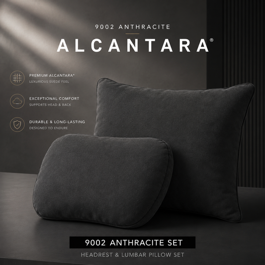 Signature Italian Alcantara Headrest & Lumbar Support Cushion Set