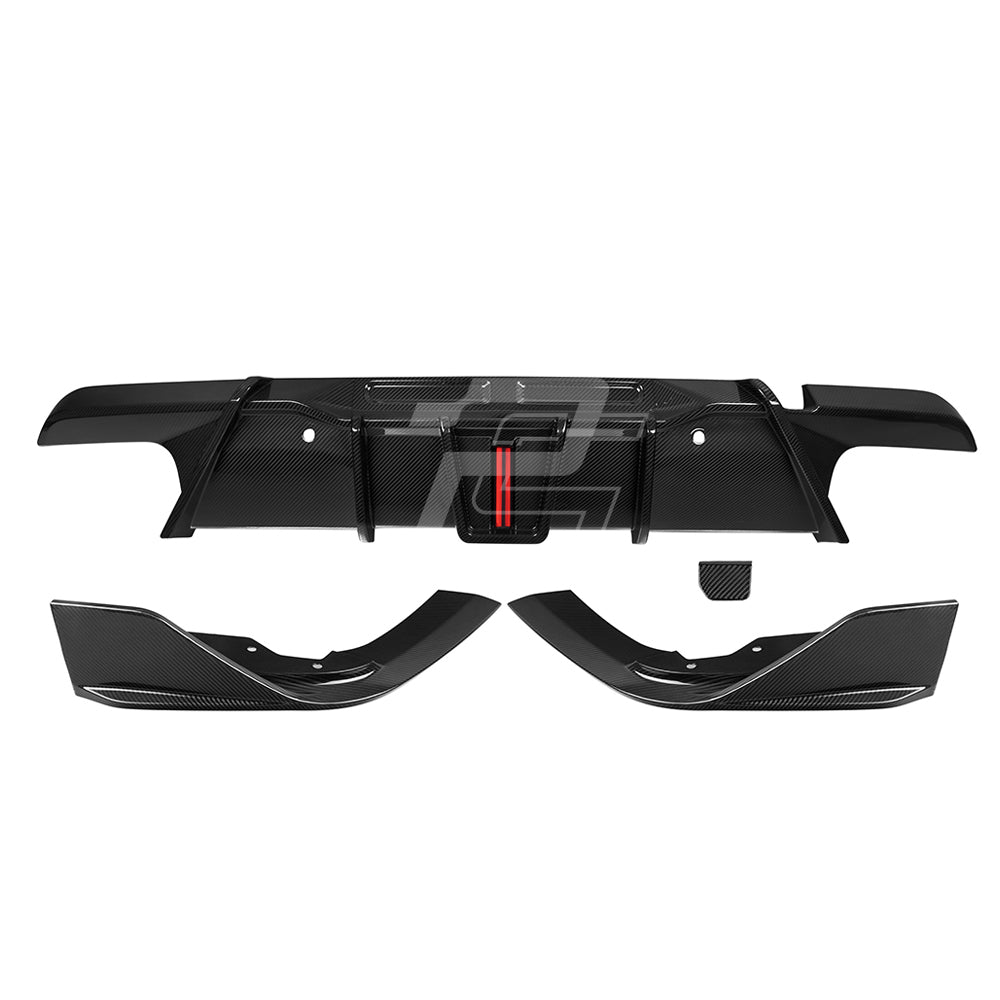 SQ Style Carbon Fiber Diffuser With Brake Light - BMW X6M F96