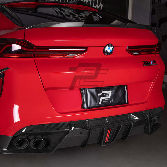 SQ Style Carbon Fiber Diffuser With Brake Light - BMW X6M F96