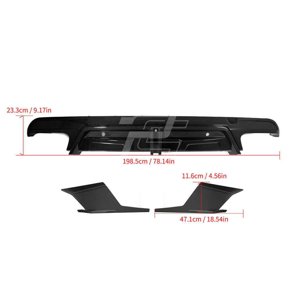 SQ Style Carbon Fiber Diffuser With Brake Light - BMW X5M F95