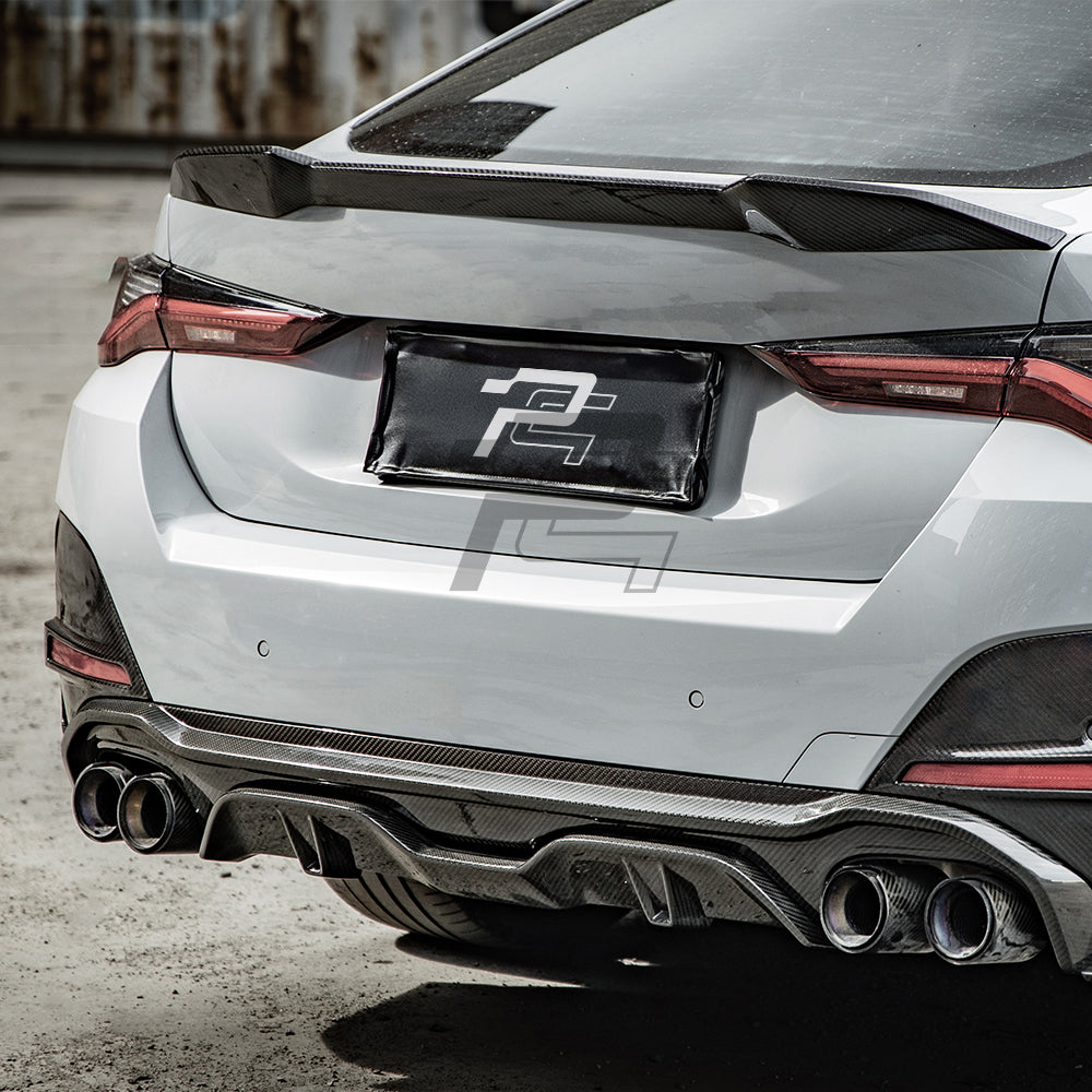 SQ Style Carbon Fiber Double Tips Diffuser - BMW 4 Series G26