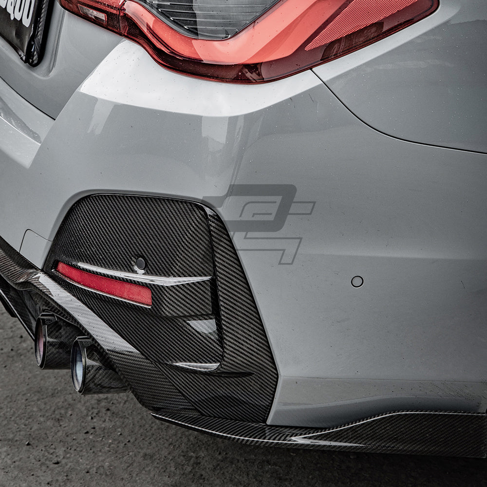 SQ Style Carbon Fiber Rear Bumper Trim - BMW i4 G26