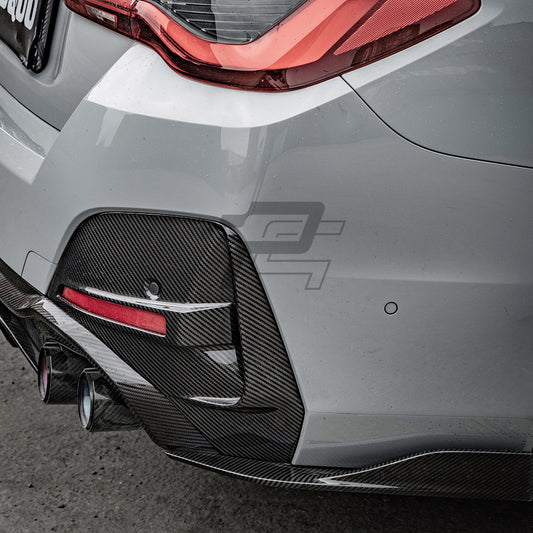 SQ Style Carbon Fiber Rear Bumper Trim - BMW i4 G26