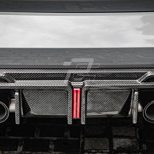 SQ Style Carbon Fiber Rear Diffuser Set With Brake Light V1 - BMW M3 G80 G81