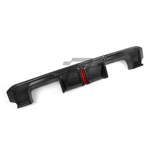 SQ Style Carbon Fiber Rear Diffuser Set With Brake Light V1 - BMW M3 G80 G81
