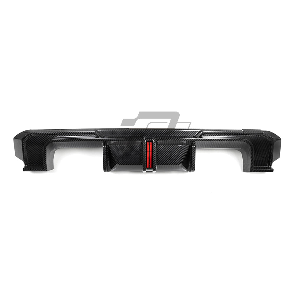 SQ Style Carbon Fiber Rear Diffuser Set With Brake Light V1 - BMW M3 G80 G81